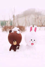 可爱的linefriends情侣手机壁纸